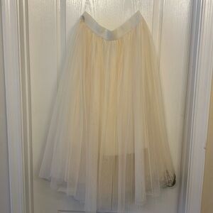Eloise Tulle Midi Skirt - Ivory / Medium